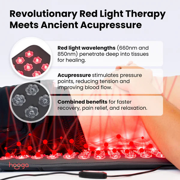 Hooga Red Light Therapy Acupressure Mat