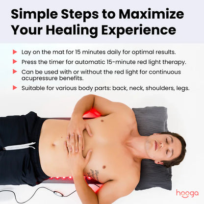 Hooga Red Light Therapy Acupressure Mat